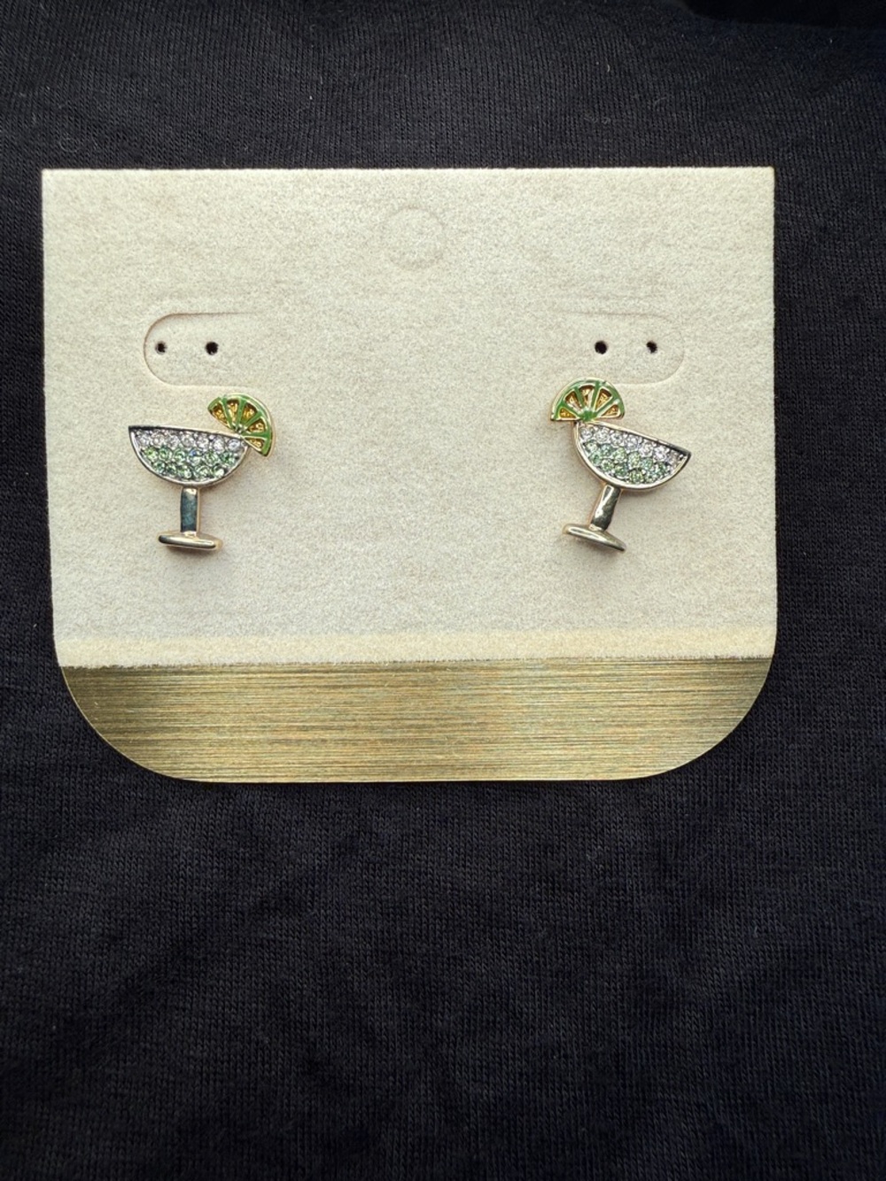 Crystal Margarita Earrings with Lime Slice NWT